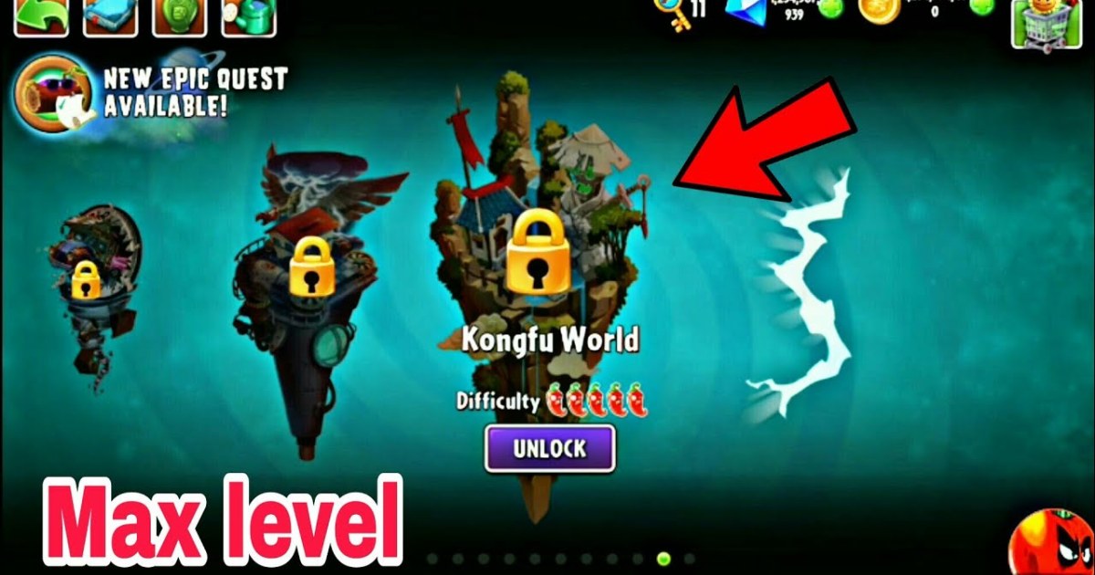 Plants Vs Zombie 2 Shuttle Max Level Map Kungfu World #Plantsgamer#Pvz2 #Shuttle_Bstation